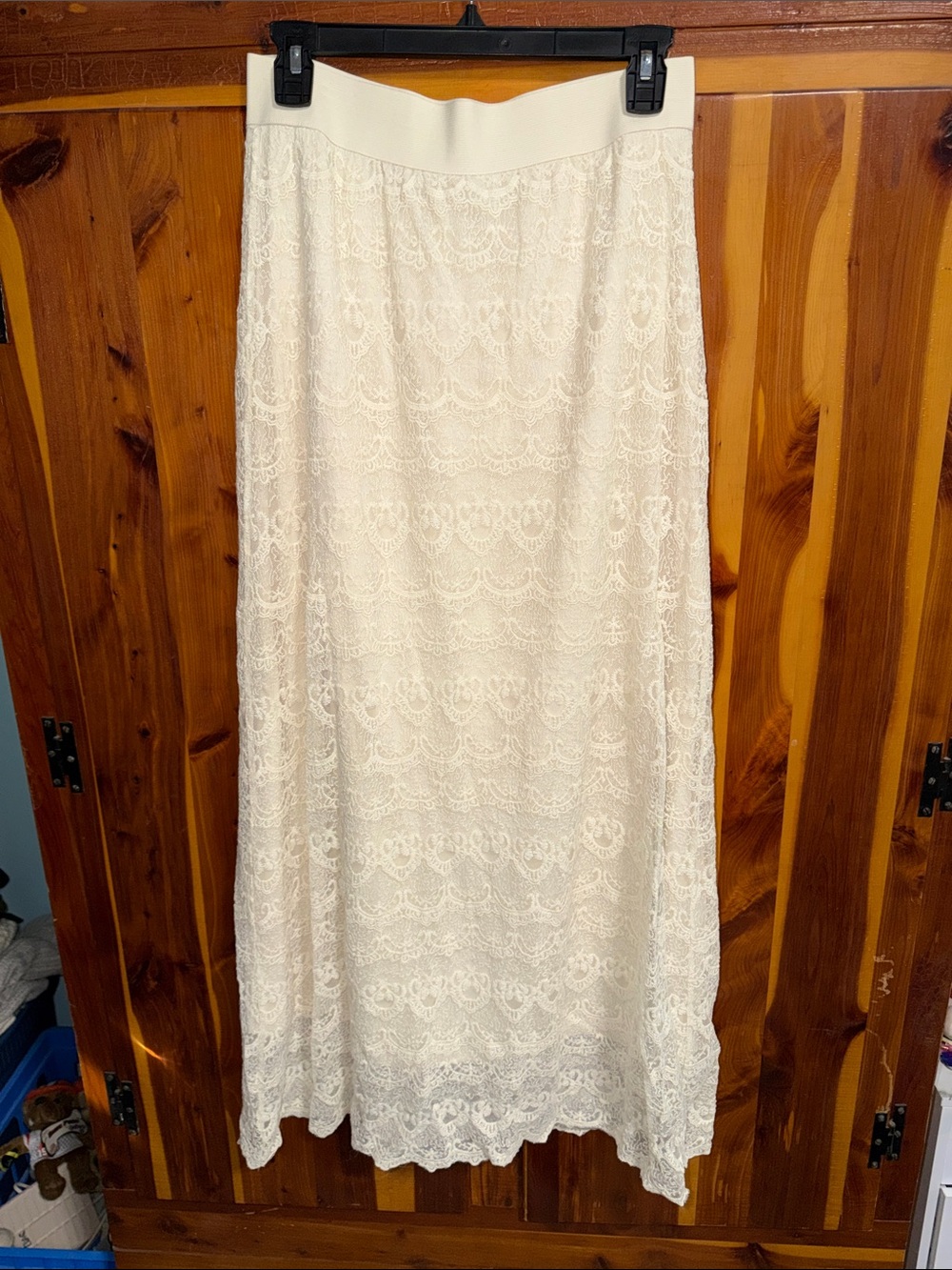 Cato Cream Lace Maxi Skirt - Elegant Lace Overlay